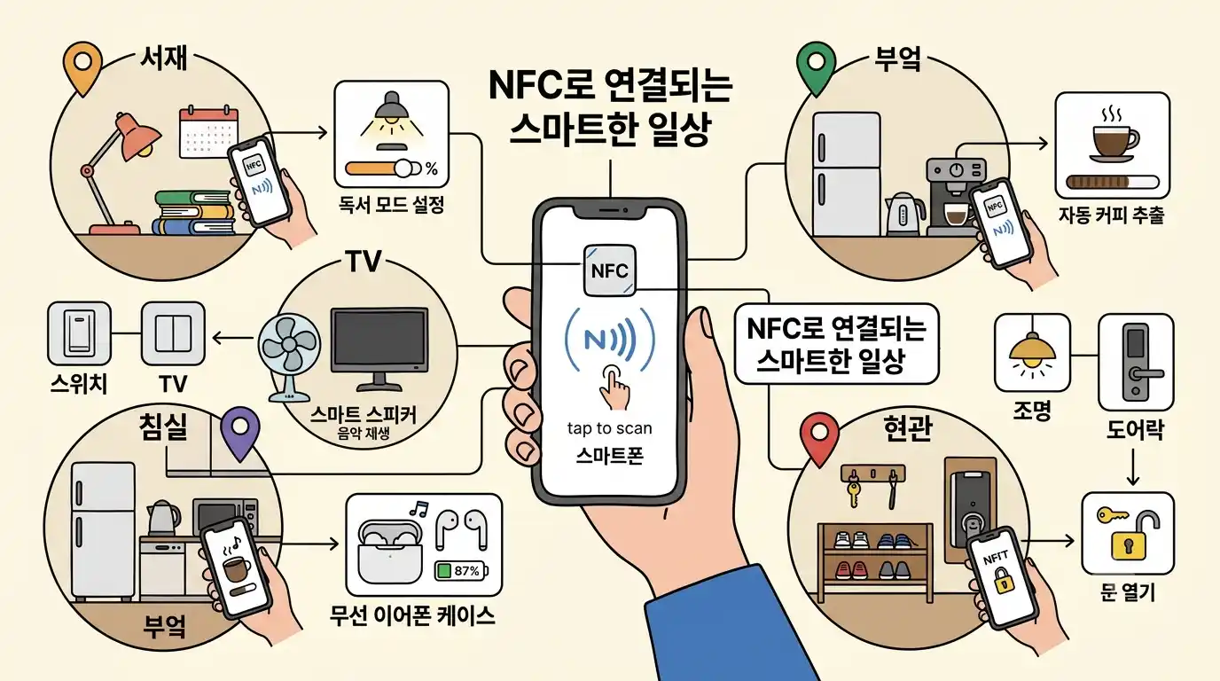 장소별 NFC 스티커 활용 아이디어