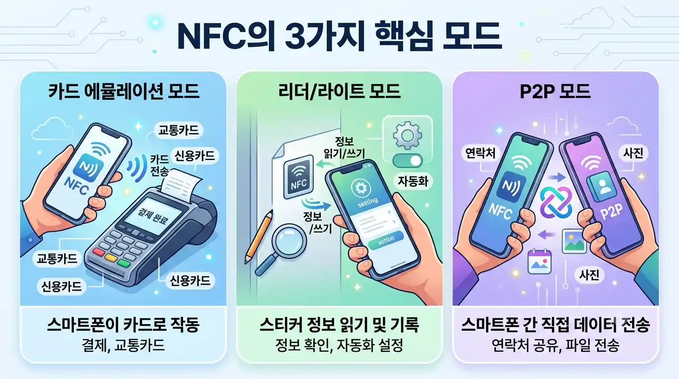 NFC의 3가지 모드(gemini 생성)